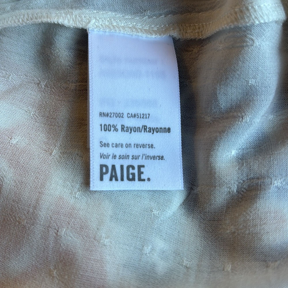 Paige Ivory V-Neck Long Sleeve Top Medium - Picture 6 of 7